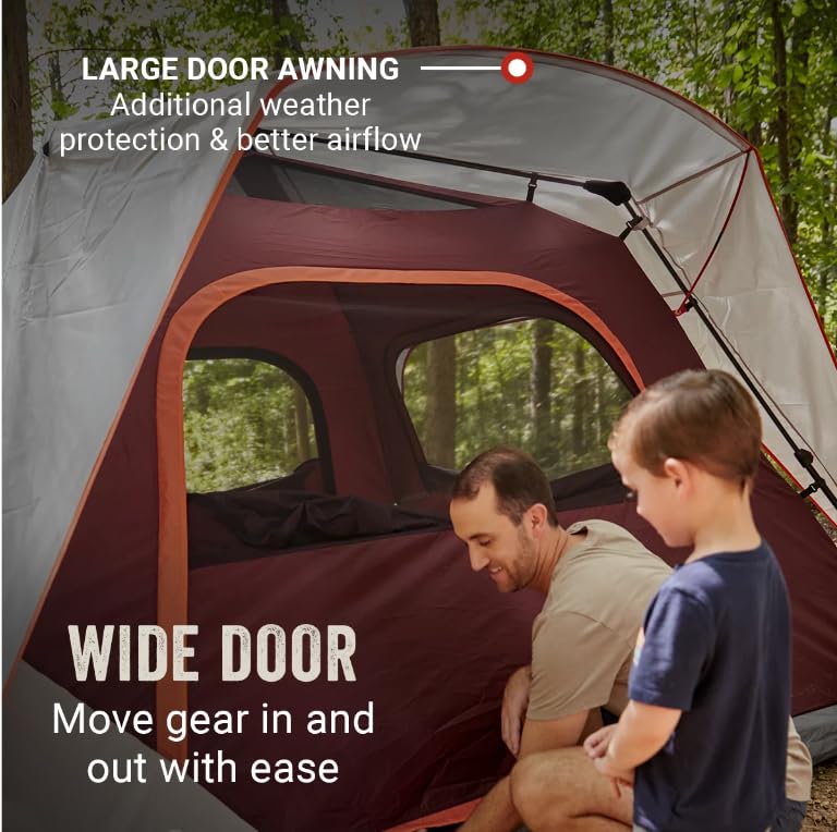 Coleman Skylodge 6 Person Instant Tent with Pre-Attached Steel Poles, Double Door Access, Enhanced Ventilation, and E-Port Access .