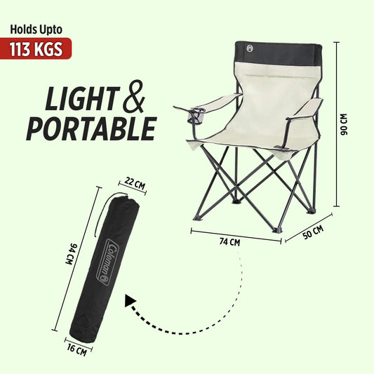 Coleman Polyester Standard Quad Lightweight Camping Chair.