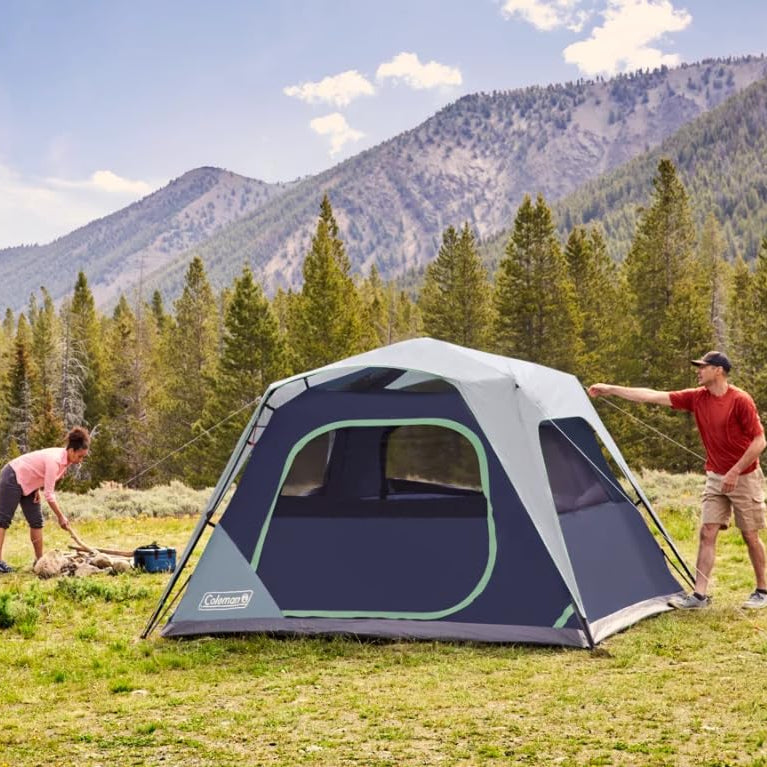 Coleman Skylodge 6 Person Instant Tent with Pre-Attached Steel Poles, Double Door Access, Enhanced Ventilation, and E-Port Access .
