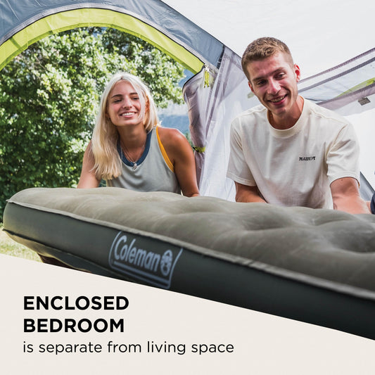 Coleman Darwin 3+ Waterproof Portable Camping Tent with Spacious Porch Tent - for Outdoors, Picnic, Hiking,3000Mm Water Column.