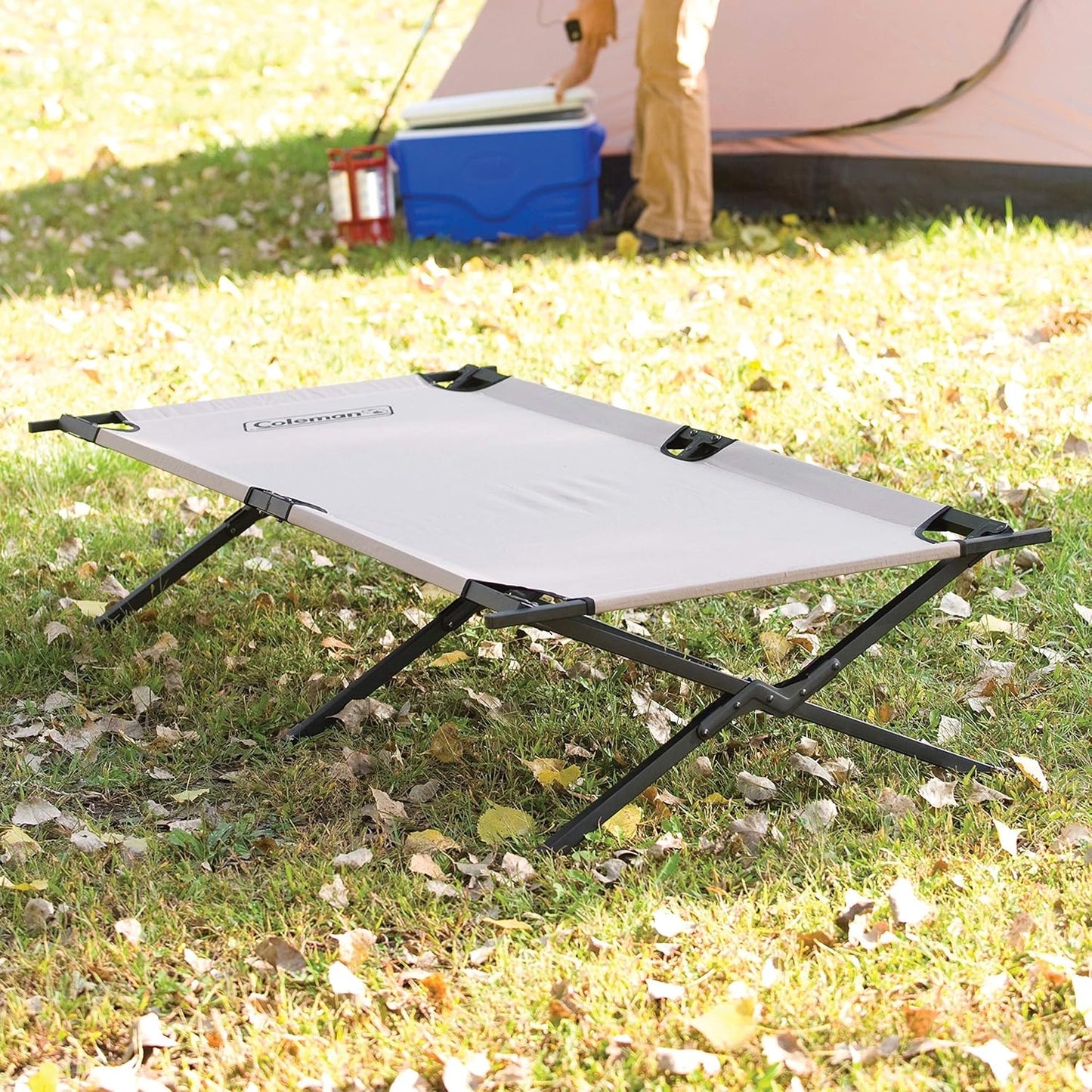 Coleman Cot Trailhead Strong Steel Stable & Portable Folding Camping Cot with Carry Bag- Supports up to 300 lbs.