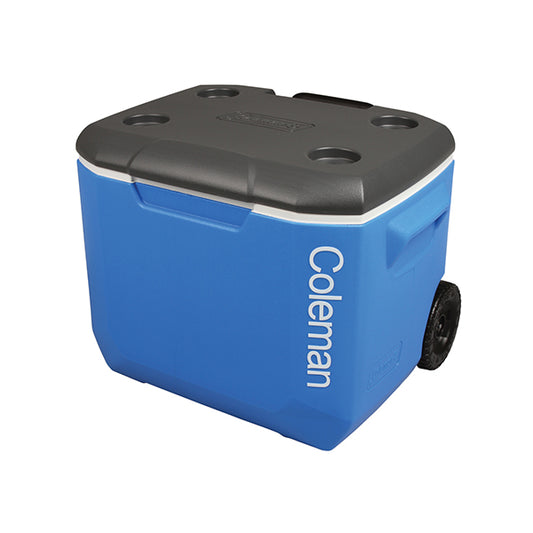 Coleman 60 QT Performance Wheeled Ice Box, 56L, Large Cooler Box with 2 Wheels and Handle, Holds ice for up to 4 Days, Capacity 94 cans.