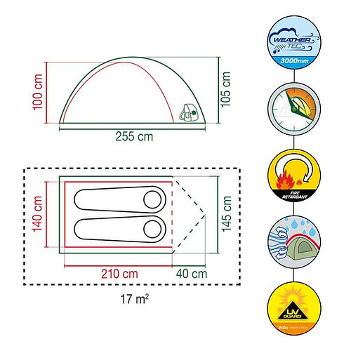 Coleman Polyester Darwin 2 Person Camping Dome Tent, 5-10 Minutes Easy Setup | Full Fly Waterproof Sheet | Suitable for All Season.