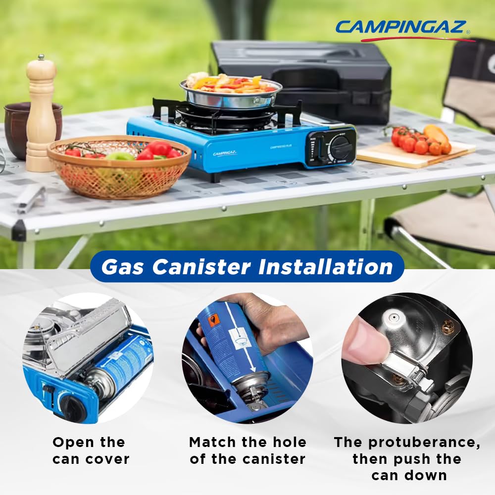 CAMPINGAZ Coleman Stainless-Steel Campingaz Camp Bistro Camping Stove, Flame Portable Gas Cartridge Cooker, 2200 W