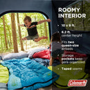 Coleman Skylodge 6 Person Instant Tent with Pre-Attached Steel Poles, Double Door Access, Enhanced Ventilation, and E-Port Access .