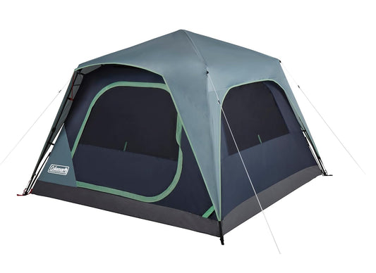 Coleman 4-Person Dark Room SkyDome Camping Waterproof Dome Tent l with More Headroom & 5 Minute Set Up with Fixed Pre-Attached Poles.