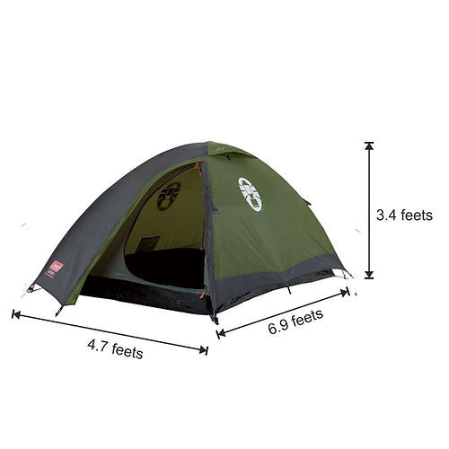 Coleman Polyester Darwin 2 Person Camping Dome Tent, 5-10 Minutes Easy Setup | Full Fly Waterproof Sheet | Suitable for All Season.