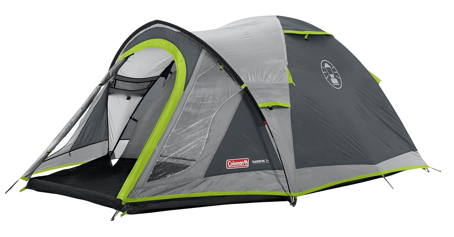 Coleman Darwin 3+ Waterproof Portable Camping Tent with Spacious Porch Tent - for Outdoors, Picnic, Hiking,3000Mm Water Column.